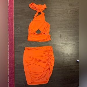 Cross top with skirt set very comfy